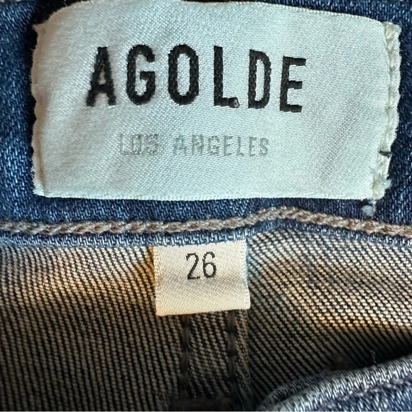 AGOLDE Sophie Jeans Crop Skinny Mid Rise Raw Hem Medium Wash Women’s Size 26 - Picture 7 of 9